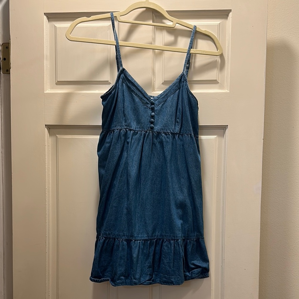 Blue Denim Sleeveless Dress